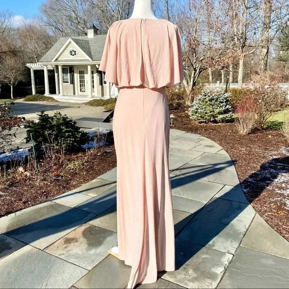 NWT Anthropologie BHLDN Lena Jersey Flutter Sleeve Maxi Dress Wedding MOB Pink - Picture 8 of 13